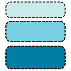 Set of  blue buttons on white background.