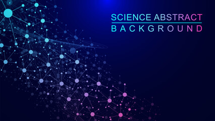 Scientific molecule structure concept for medicine, chemistry, science and technology background.