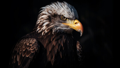 Obraz premium Majestic bird of prey perching in Africa generated by AI