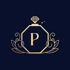 Vector Premium Luxurious Perfume Logo P