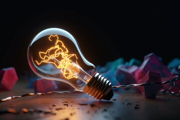 light bulb that has been lit up . Generative Ai