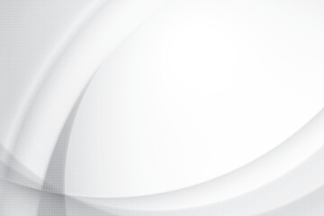 Abstract  white and gray color, modern design stripes background with geometric round shape, halftone effect, dot pattern. Vector illustration.