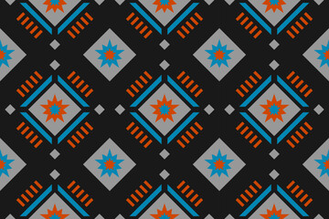 Fabric Aztec pattern background. Geometric ethnic seamless pattern traditional. American, Mexican style. Design for wallpaper, illustration, fabric, clothing, carpet, textile, batik, embroidery.