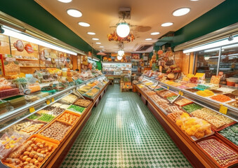 Fototapeta premium indoor or interior super market with Generative AI