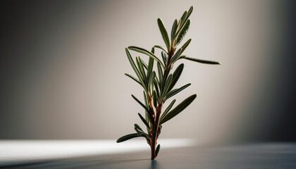 Fresh green herb on dark table background generated by AI
