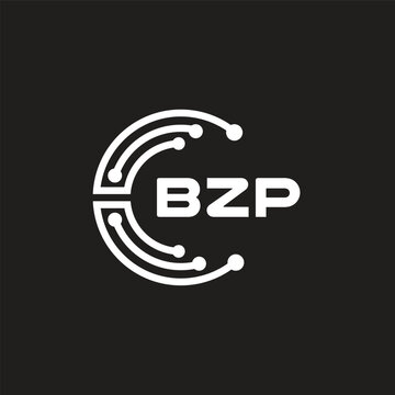 BZP letter technology logo design on black background. BZP creative initials letter IT logo concept. BZP setting shape design.
