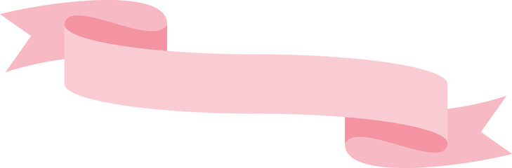 Pastel pink ribbon banner, badge, label, title box, clip art, png isolated on transparent background.