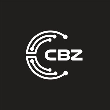 CBZ letter technology logo design on black background. CBZ creative initials letter IT logo concept. CBZ letter design.	
