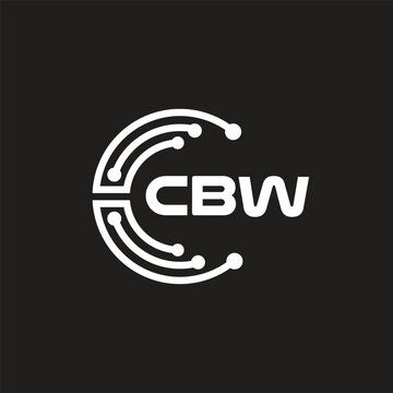 CBW letter technology logo design on black background. CBW creative initials letter IT logo concept. CBW letter design.	
