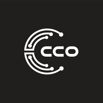 CCO letter technology logo design on black background. CCO creative initials letter IT logo concept. CCO letter design.	
