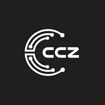 CCZ letter technology logo design on black background. CCZ creative initials letter IT logo concept. CCZ letter design.	
