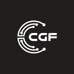 CGF letter technology logo design on black background. CGF creative initials letter IT logo concept. CGF letter design.	
