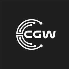 CGW letter technology logo design on black background. CGW creative initials letter IT logo concept. CGW letter design.	
