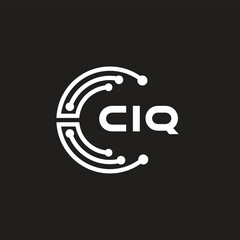 CIQ letter technology logo design on black background. CIQ creative initials letter IT logo concept. CIQ letter design.	
