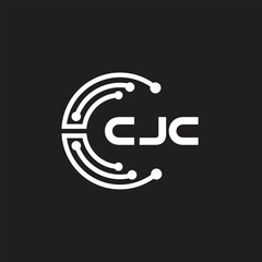 CJC letter technology logo design on black background. CJC creative initials letter IT logo concept. CJC letter design.	
