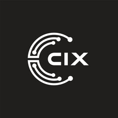 CIX letter technology logo design on black background. CIX creative initials letter IT logo concept. CIX letter design.	
