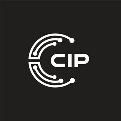 CIP letter technology logo design on black background. CIP creative initials letter IT logo concept. CIP letter design.	
