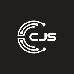 CJS letter technology logo design on black background. CJS creative initials letter IT logo concept. CJS letter design.	
