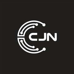 CJN letter technology logo design on black background. CJN creative initials letter IT logo concept. CJN letter design.	
