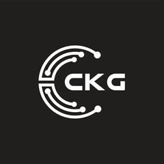 CKG letter technology logo design on black background. CKG creative initials letter IT logo concept. CKG letter design.	
