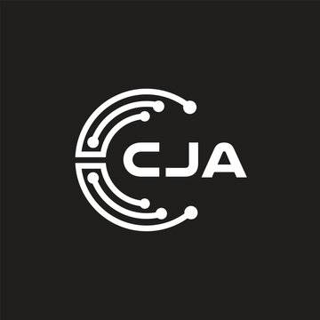 CJA letter technology logo design on black background. CJA creative initials letter IT logo concept. CJA letter design.	
