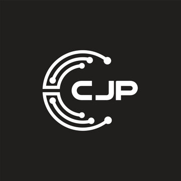 CJP letter technology logo design on black background. CJP creative initials letter IT logo concept. CJP letter design.	
