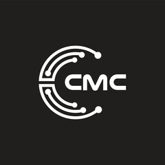 CMC letter technology logo design on black background. CMC creative initials letter IT logo concept. CMC letter design.	
