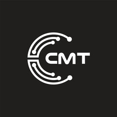 CMT letter technology logo design on black background. CMT creative initials letter IT logo concept. CMT letter design.	

