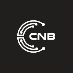 CNB letter technology logo design on black background. CNB creative initials letter IT logo concept. CNB letter design.	
