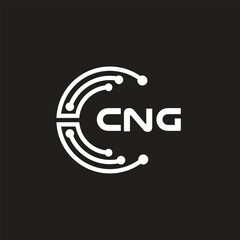 CNG letter technology logo design on black background. CNG creative initials letter IT logo concept. CNG letter design.	
