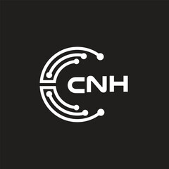 CNH letter technology logo design on black background. CNH creative initials letter IT logo concept. CNH letter design.	
