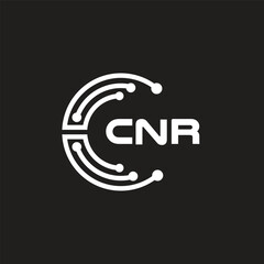CNR letter technology logo design on black background. CNR creative initials letter IT logo concept. CNR letter design.	
