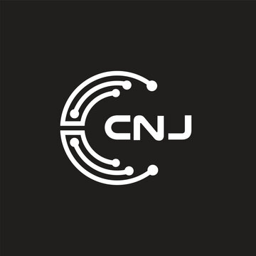 CNJ letter technology logo design on black background. CNJ creative initials letter IT logo concept. CNJ letter design.	
