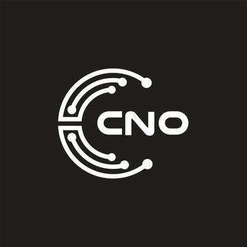 CNO letter technology logo design on black background. CNO creative initials letter IT logo concept. CNO letter design.	

