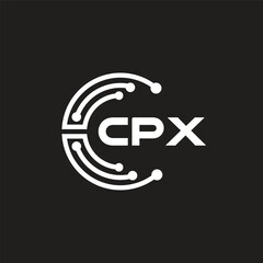 CPX letter logo design on black background. CPX creative initials letter logo concept. CPX letter design.
