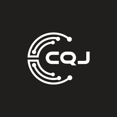 CQJ letter logo design on black background. CQJ creative initials letter logo concept. CQJ letter design.
