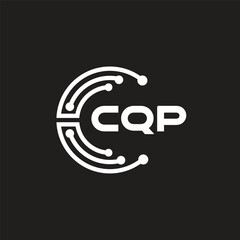 CQP letter logo design on black background. CQP creative initials letter logo concept. CQP letter design.
