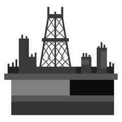 offshore oil platform vector illustration