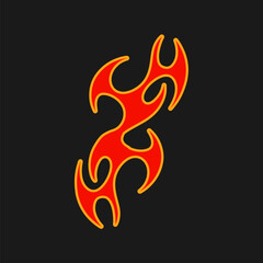 Old Flames New Look with Streetwear Objects Objects Vector Collection. A Modern and Eye Catching y2k flames.