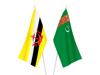 Turkmenistan and Brunei flags
