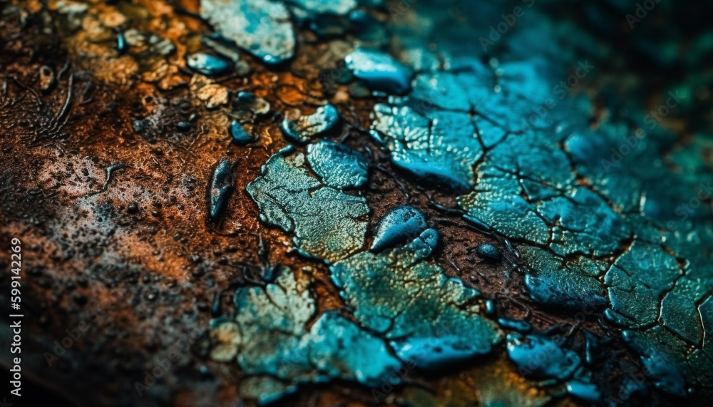 Poster rusty metal plate with abstract textured pattern generated by ai