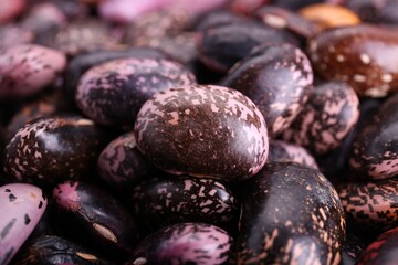 Many dry kidney beans as background, closeup