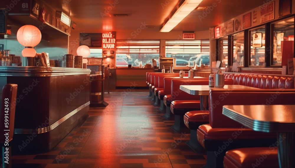 Poster luxury bar inside of modern architecture design generated by ai