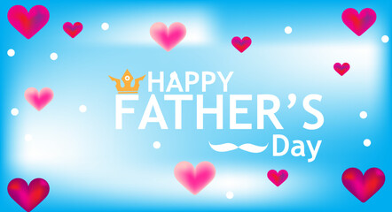Birthday card with heart on abstract father's day background.For design template father's day.