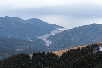 Naklejka premium Trailing at Izu Sanryosen Hodo in Izu Peninsula, Shizuoka, Japan