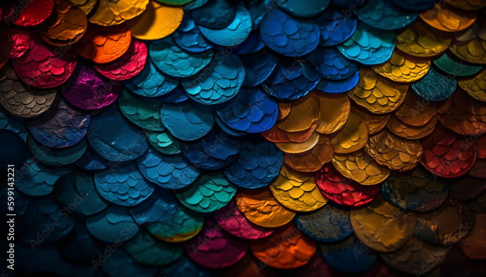 Poster bright abstract design with vibrant colors and shapes generated by ai