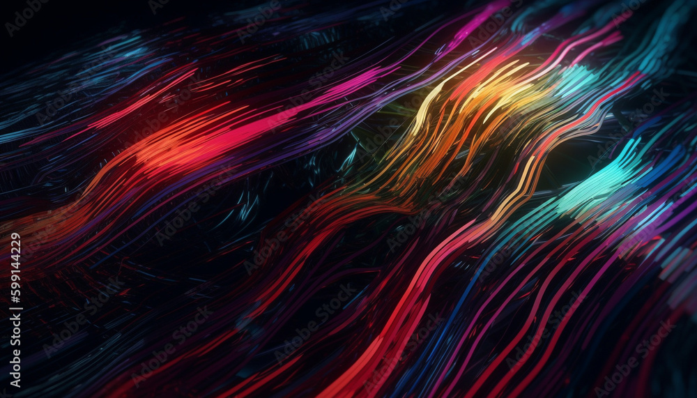 Poster glowing abstract backdrop with vibrant colors and motion generated by ai