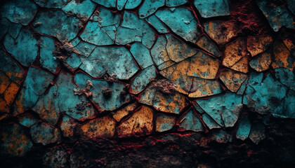 Rusty steel plate with abstract textured effect generated by AI
