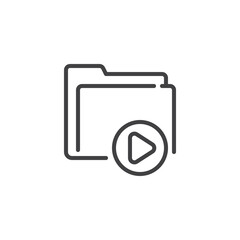 Video folder line icon