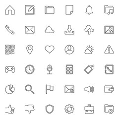 UI UX line icons set